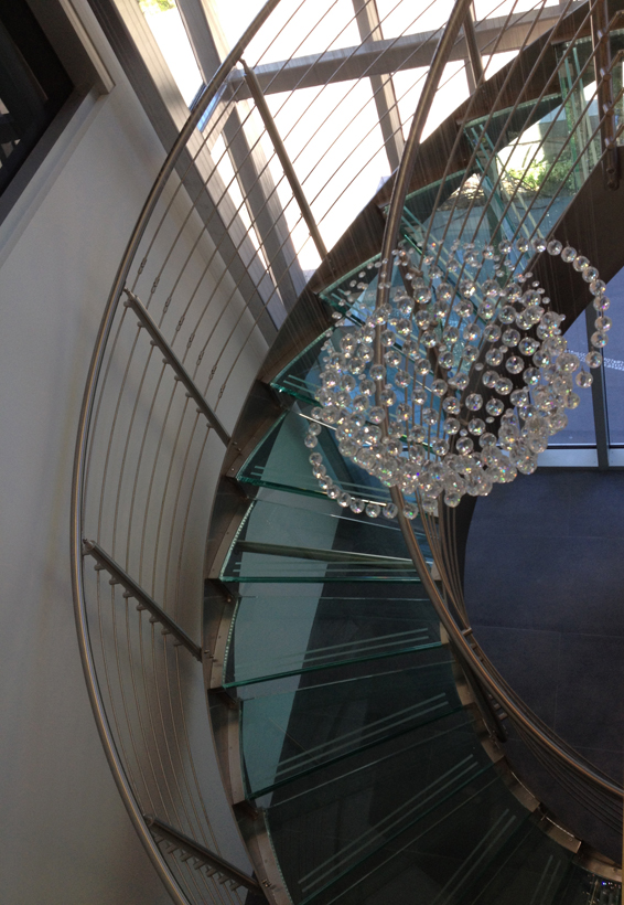 Lakeside Addition & Wholehouse Remodel, ENR architects, Granbury, TX 76049 - Glass Spiral Stair